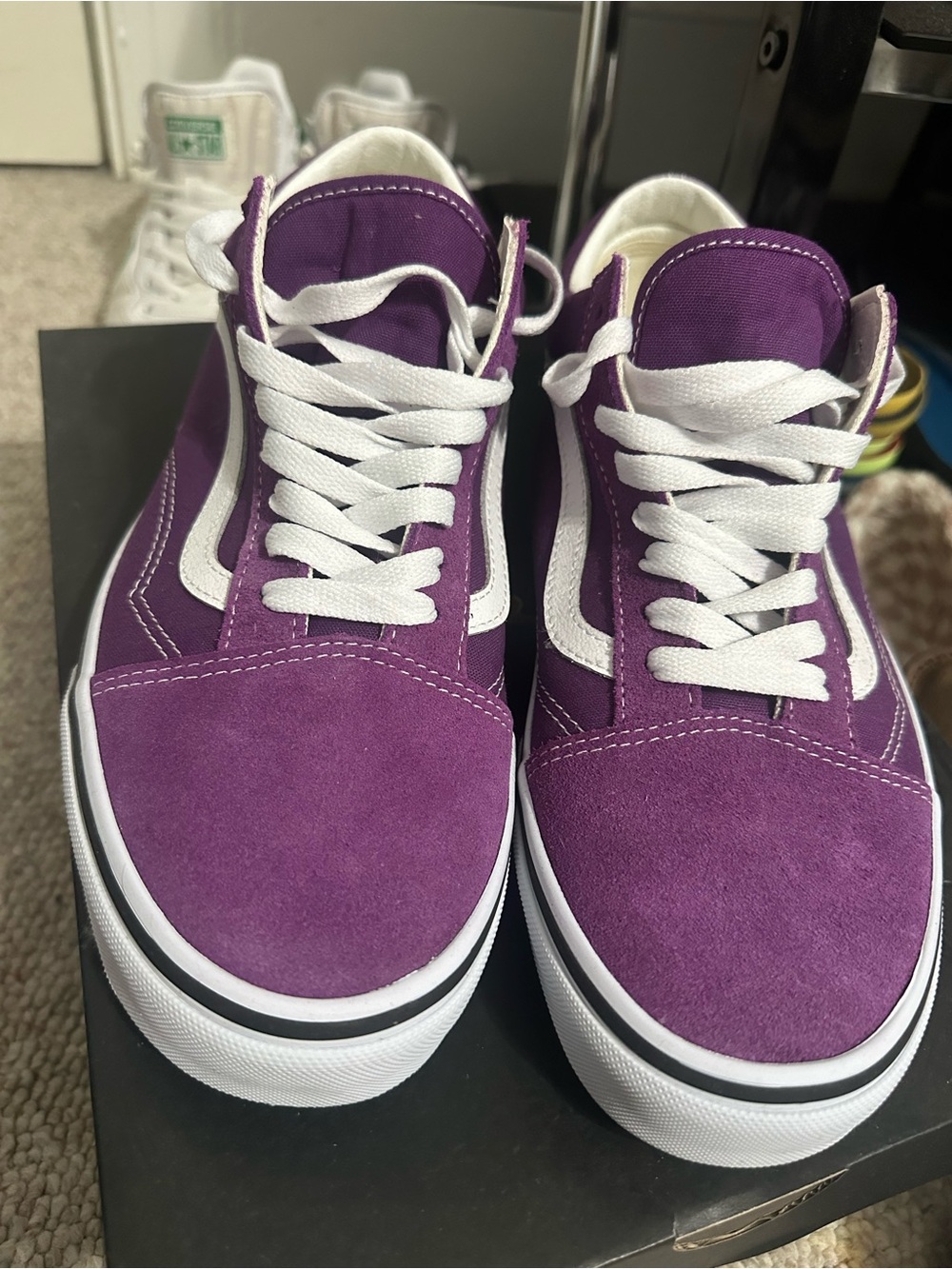 Vans Old Skool Low Top Sneakers - Purple & White - Picture 2 of 5